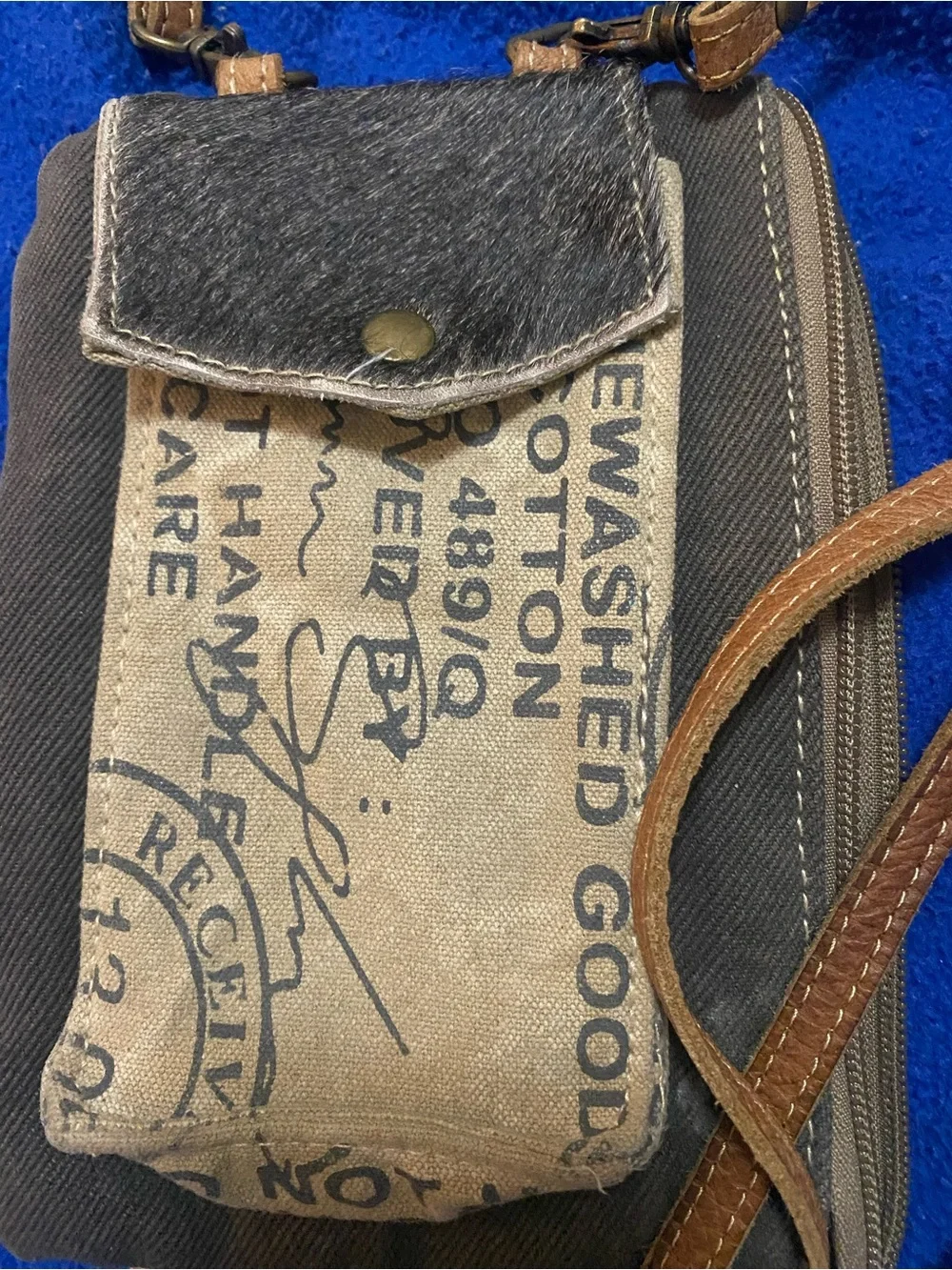Myra Canvas and Leather Crossbody